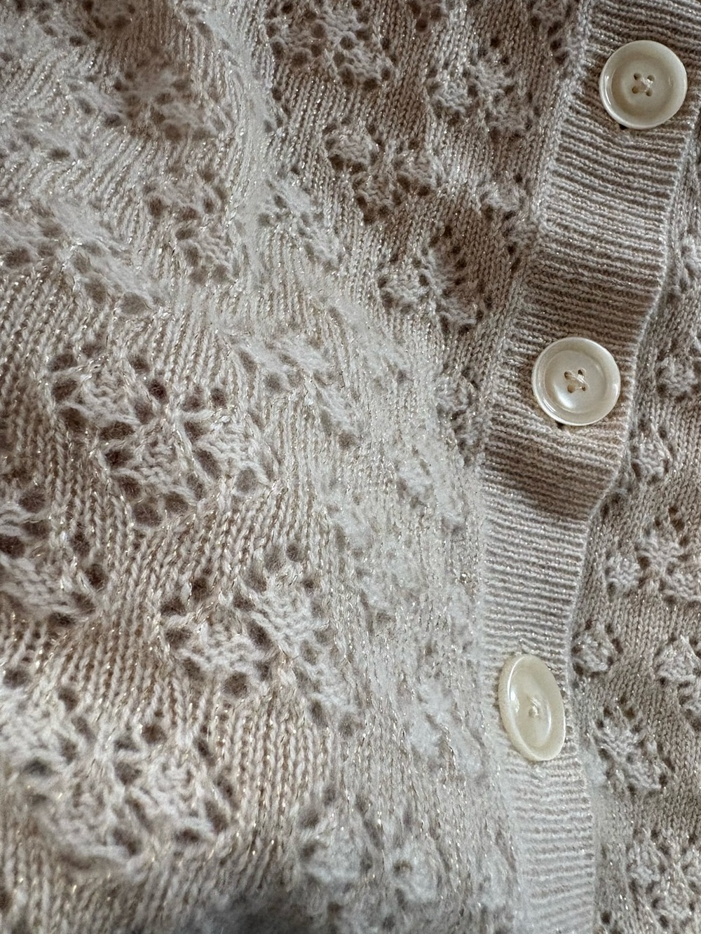 Anthropologie Maeve Short-Sleeve Scallop-Collar Pointelle
Cashmere Cardigan - Picture 8 of 8